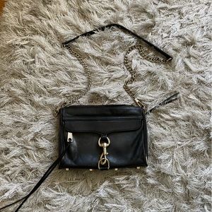 Rebecca Minkoff Black & Gold Buckle Crossbody!